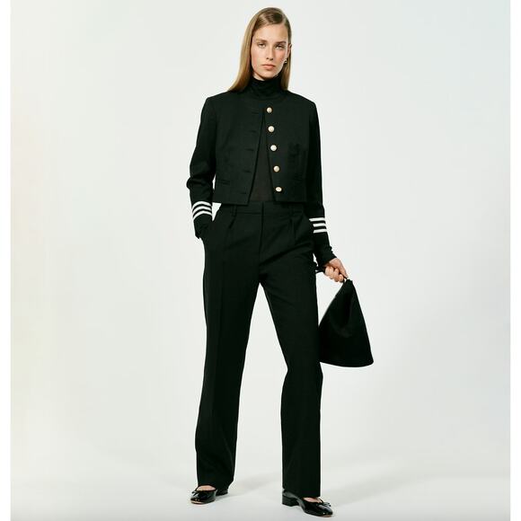 J.Crew Portia Pant Italian Bi Stretch Wool High Rise Straight Black US 6 NWT - Picture 1 of 15